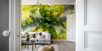 Subtle floral shapes mural wallpaper

