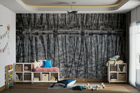 Black and white tree water scene
