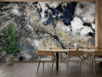 Bold nature silhouette mural
