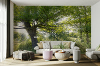 Peaceful tree art wall mural
