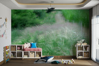Nature-inspired blurry wall mural
