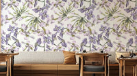 Hand-drawn floral mural wallpaper
