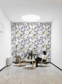 Subtle spring flower wall wallpaper
