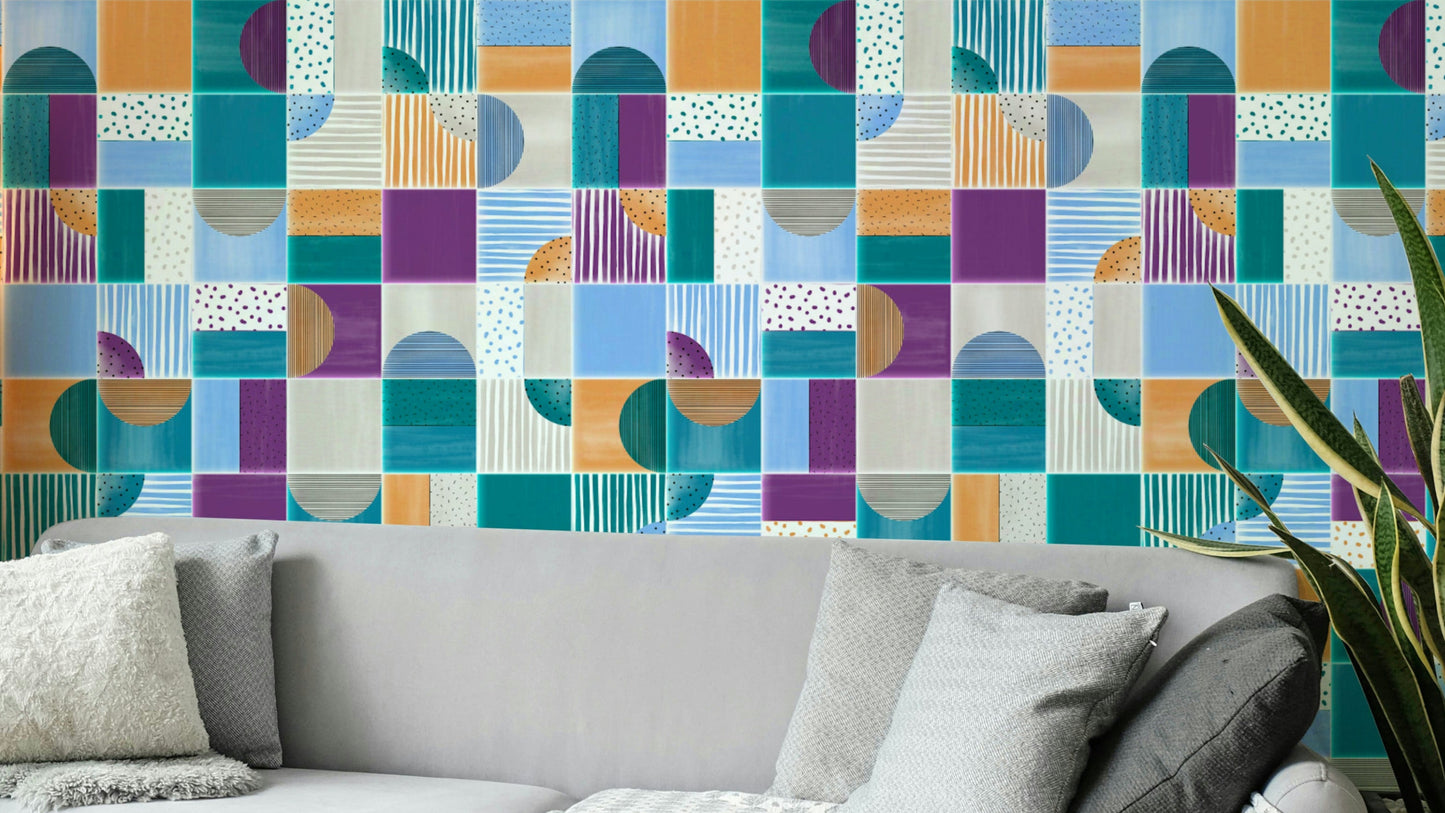 Cheerful wall mural for kids' spaces
