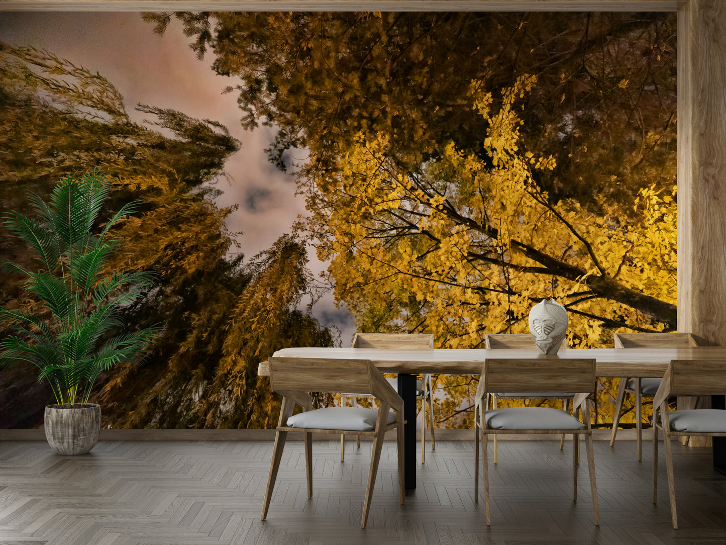 Warm seasonal wall mural
