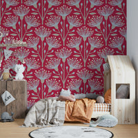 Contemporary eucalyptus wallpaper design
