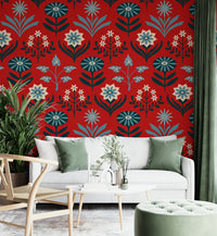 Hand-drawn look with organic shapes and strong colors.

