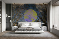 Colorful tree mural for interiors
