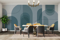 Organic shapes resembling water or sky.

