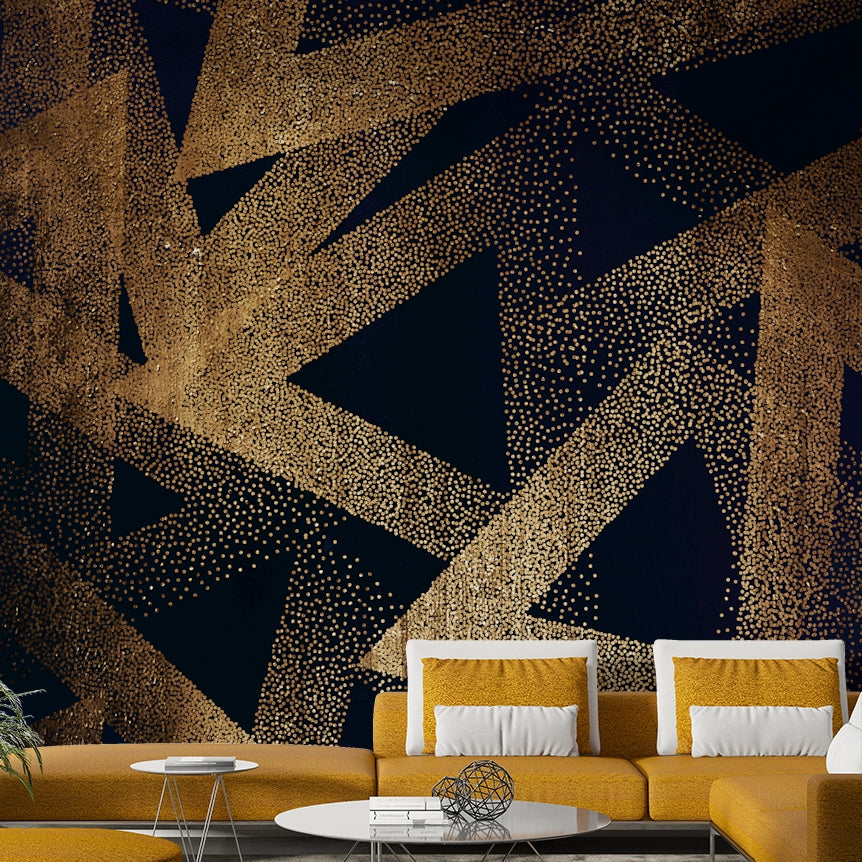 Wall mural creating a sense of mystery and elegance.


