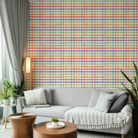 Cheerful and playful plaid design wallpaper.

