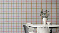Cheerful and playful plaid design wallpaper.

