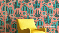 Retro desert garden pattern.

