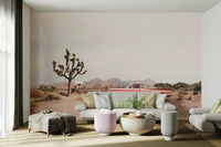 Resilient desert flora like cacti or succulents.

