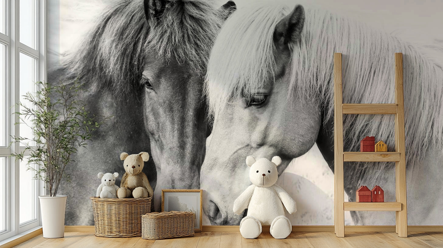 Natural colors of horse coats and backgrounds.

