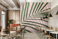 Subtle hues of green and muted tones.

