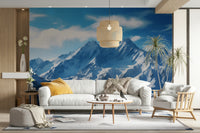 Pristine snow-covered mountains.

