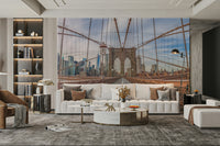 View from the Brooklyn Bridge pedestrian walkway.

