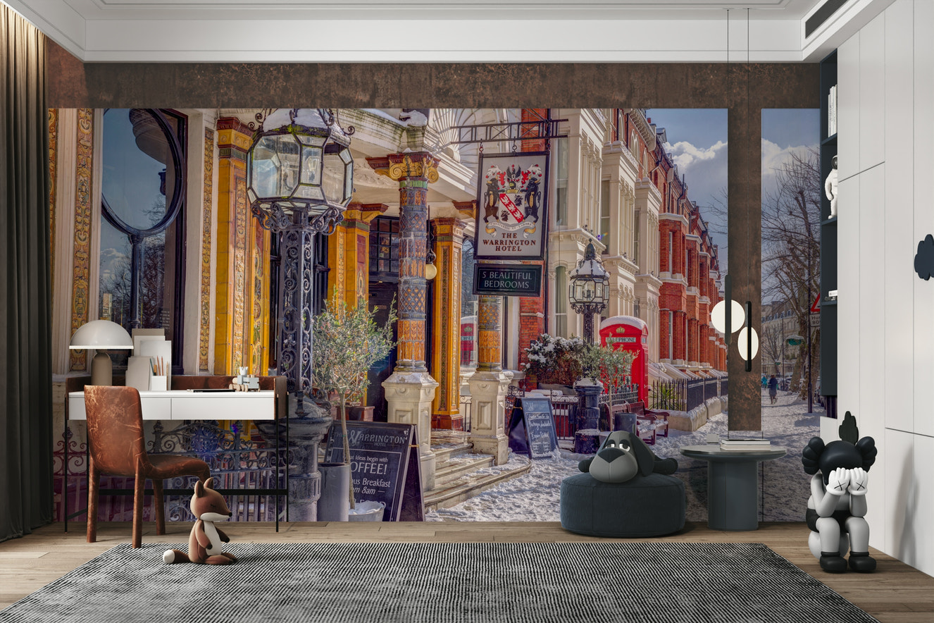 London cityscape in winter.

