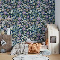 Dark blue background with olive green leaves.

