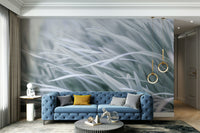 a painting of tall gray grass

