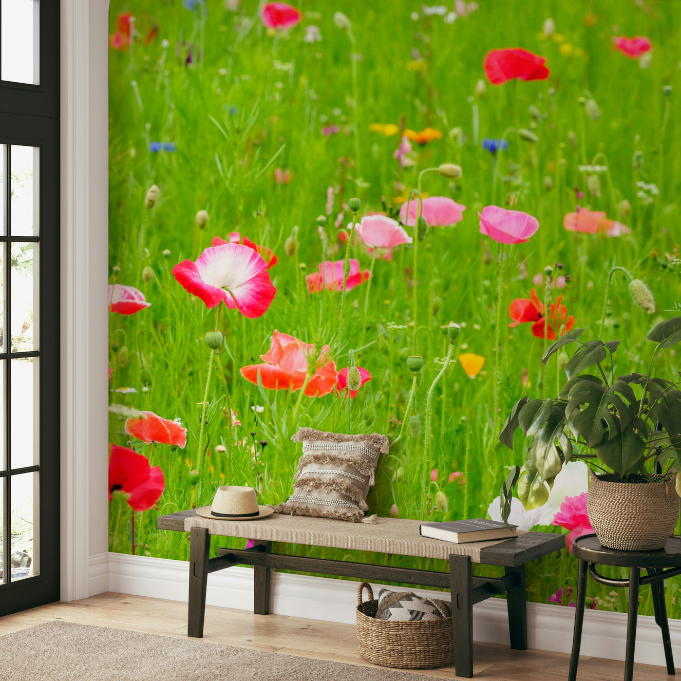 poppy meadow wall mural

