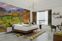 artistic hill scene mural

