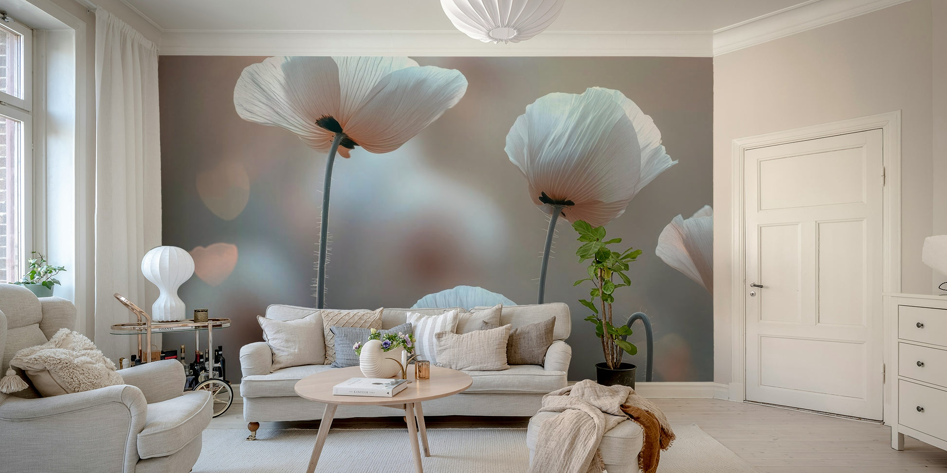 serene and whimsical poppy scene

