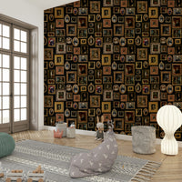 Wall mural showing a collection of sophisticated canine portraits.

