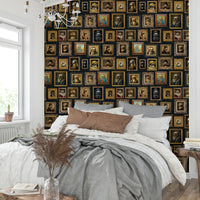 Wallpaper with sloths in a gallery portrait style.

