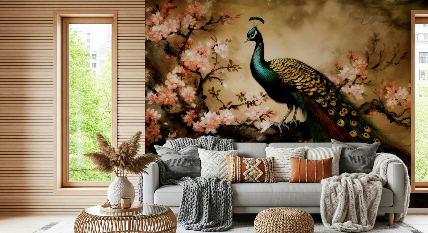 Peacock's Bloom Wall Mural