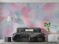 Muted pinks and light blues.

