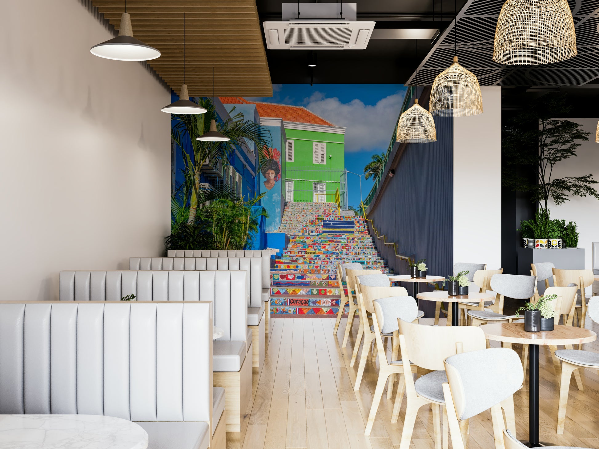 Mosaic Steps Curaçao Charm Wall Mural.

