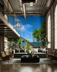 Wall mural with a bright and vibrant color palette.

