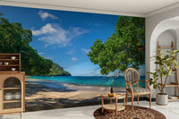 Coastal Paradise wallpaper for a living room.

