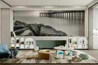 The mural covers a significant wall area, creating an immersive view.
