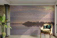 The mural covers a significant wall area, creating an immersive view.
