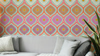 A vibrant and energetic retro wallpaper pattern.
