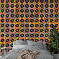 Bright, contrasting colors are used, typical of the 1970s.
