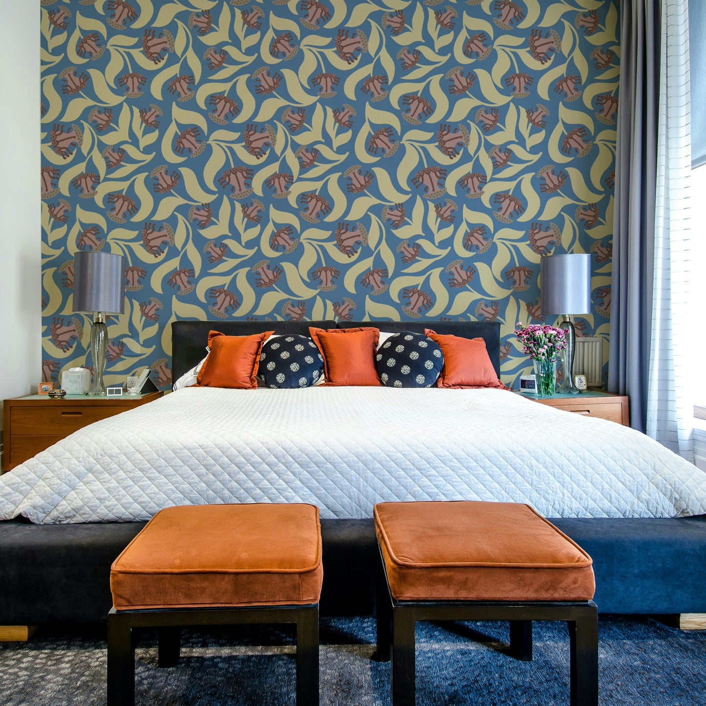 A modern and artistic wallpaper pattern.
