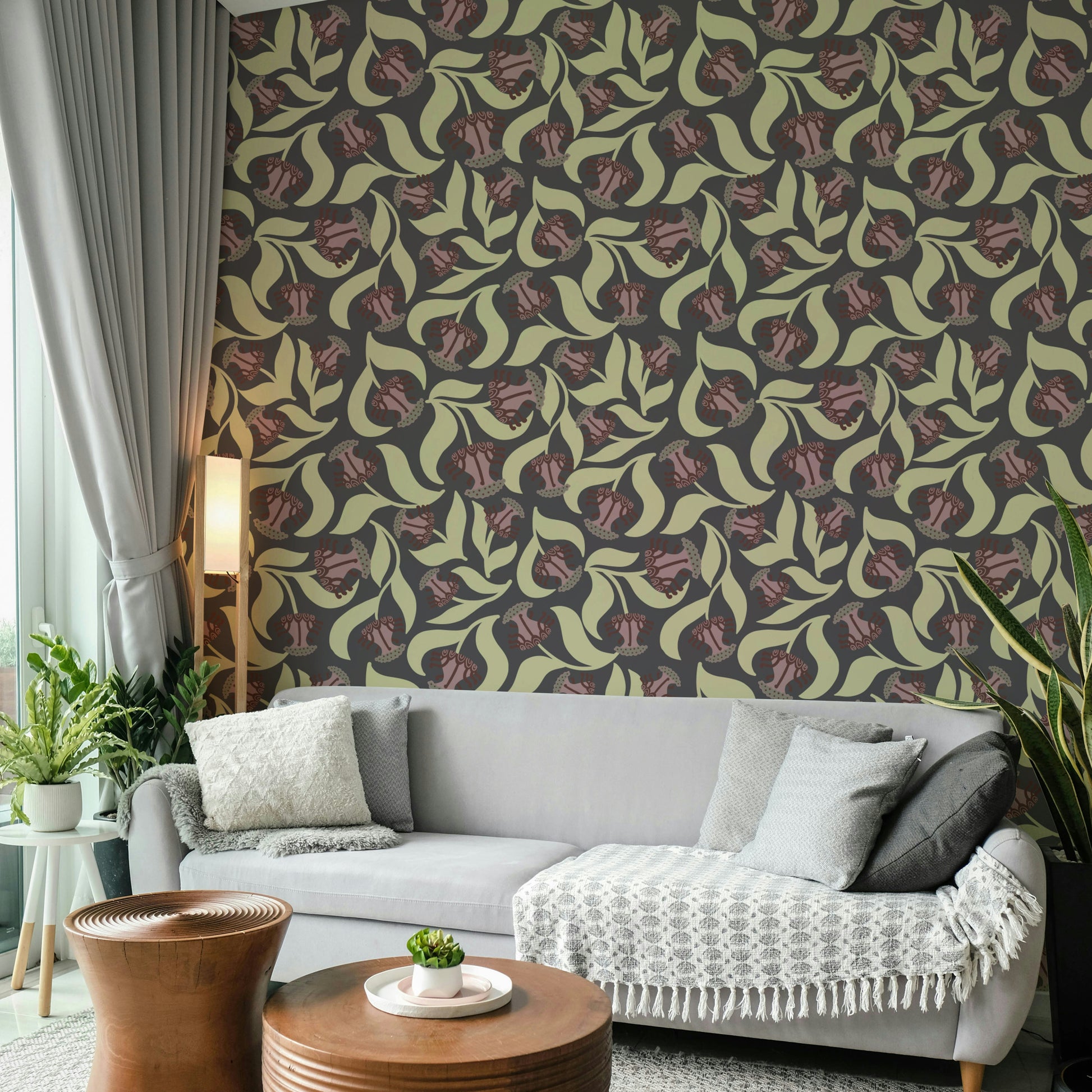 A modern and artistic wallpaper pattern.
