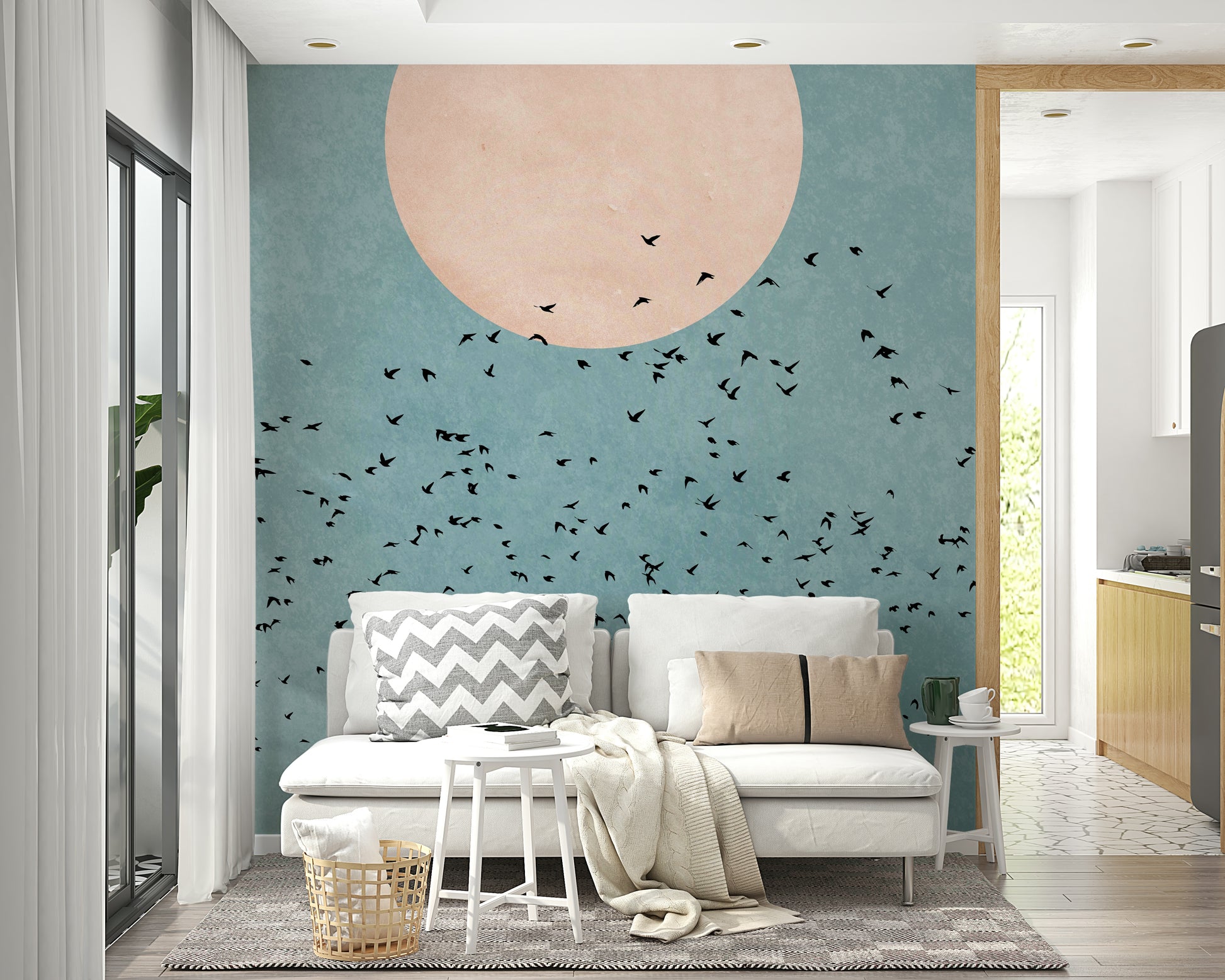 The mural covers a significant wall area.
