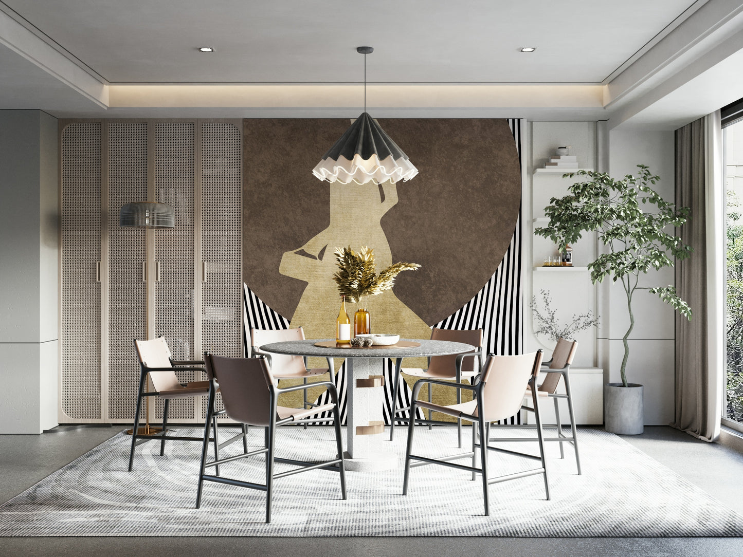 The mural covers a significant wall area.
