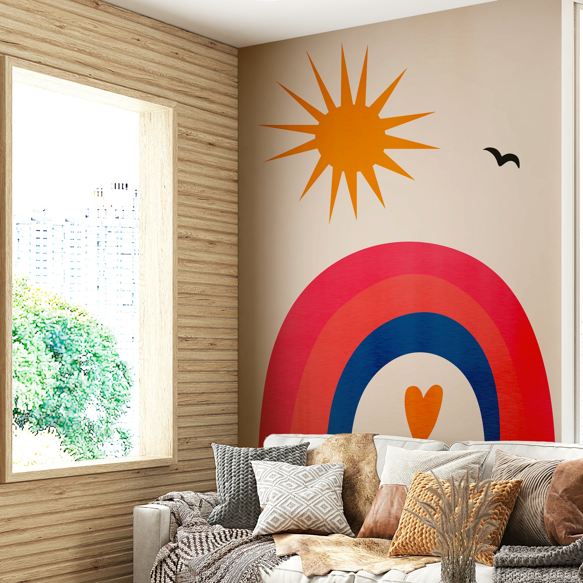 The texture appears smooth and clean, like a graphic print or vintage illustration.
