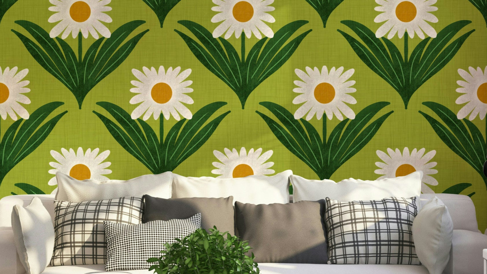 A vibrant and energetic retro wallpaper pattern.
