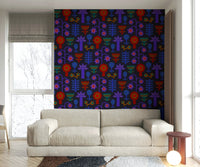 These vibrant colors are set against a dark background.
