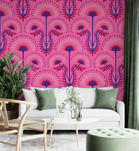 A luxurious and intricate floral wallpaper pattern.
