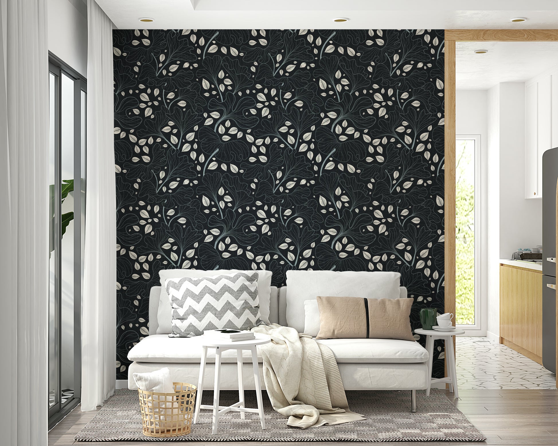 Wallpaper with a subtle natural design.

