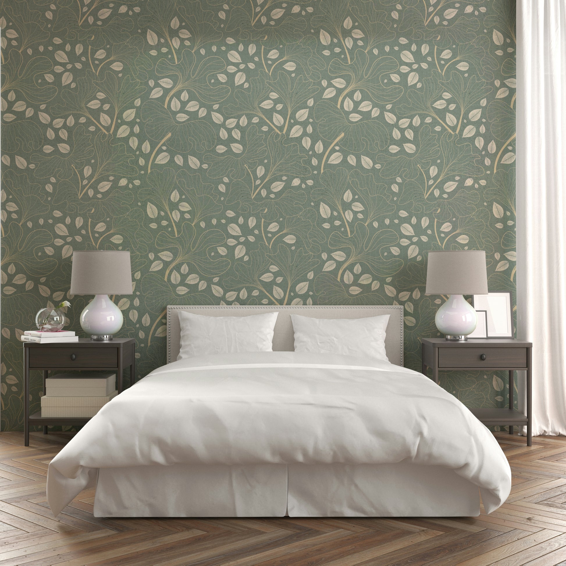 Wallpaper with a soft blue background.

