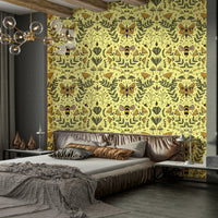 Wallpaper with a whimsical, hand-drawn design.

